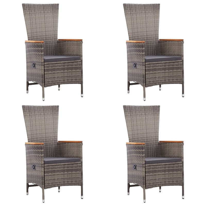 vidaXL 7 Piece Garden Dining Set Poly Rattan Grey