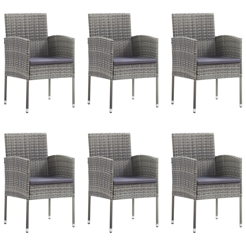 vidaXL 7 Piece Garden Dining Set Poly Rattan Anthracite