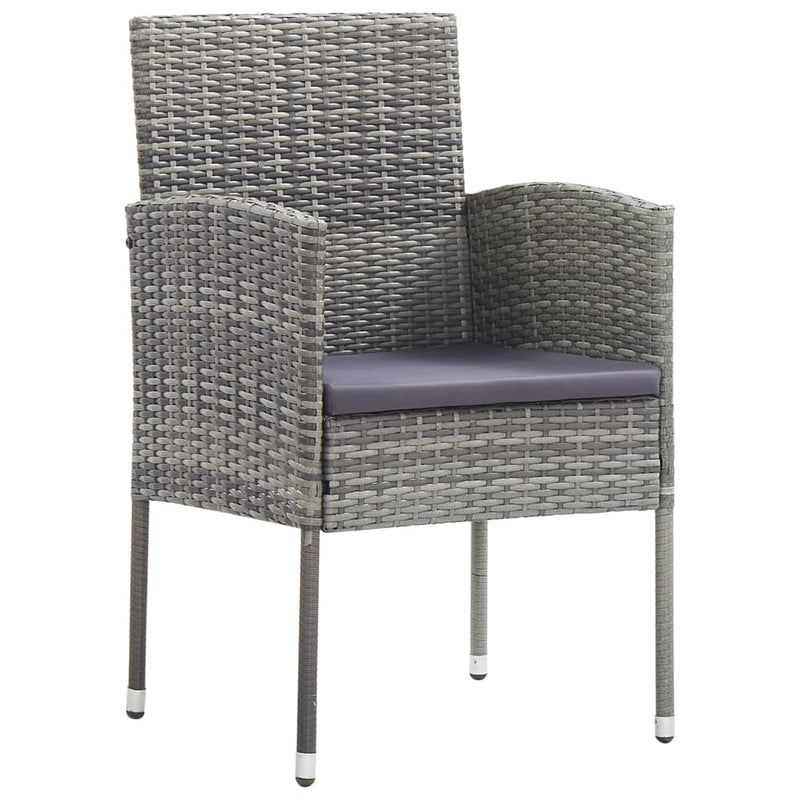vidaXL 7 Piece Garden Dining Set Poly Rattan Anthracite