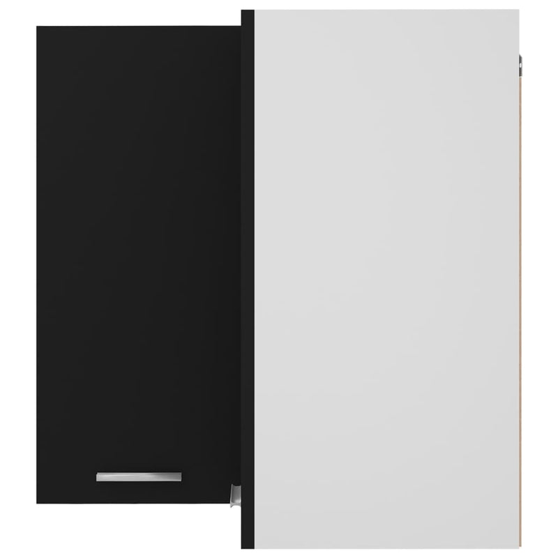vidaXL Hanging Corner Cabinet Lyon Black 57x57x60 cm Engineered Wood