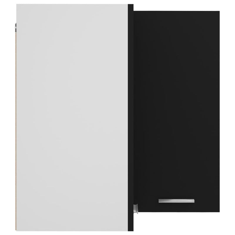 vidaXL Hanging Corner Cabinet Lyon Black 57x57x60 cm Engineered Wood