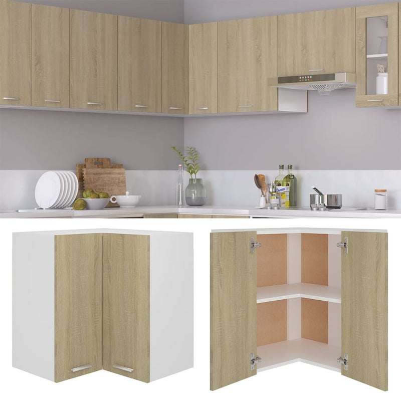 vidaXL Hanging Corner Cabinet Lyon Sonoma Oak 57x57x60 cm Engineered Wood