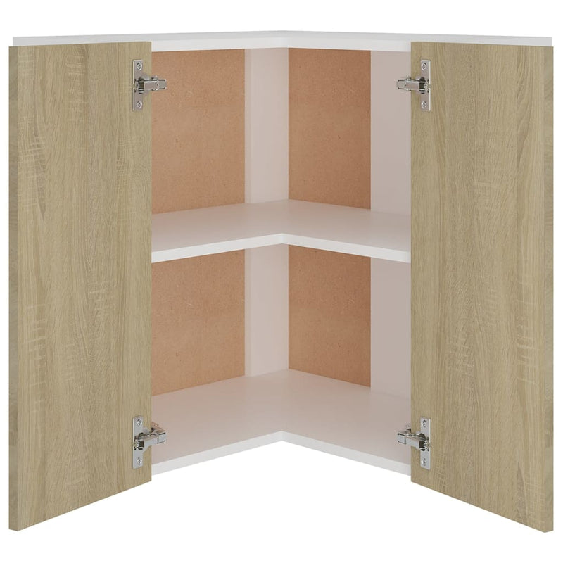 vidaXL Hanging Corner Cabinet Lyon Sonoma Oak 57x57x60 cm Engineered Wood