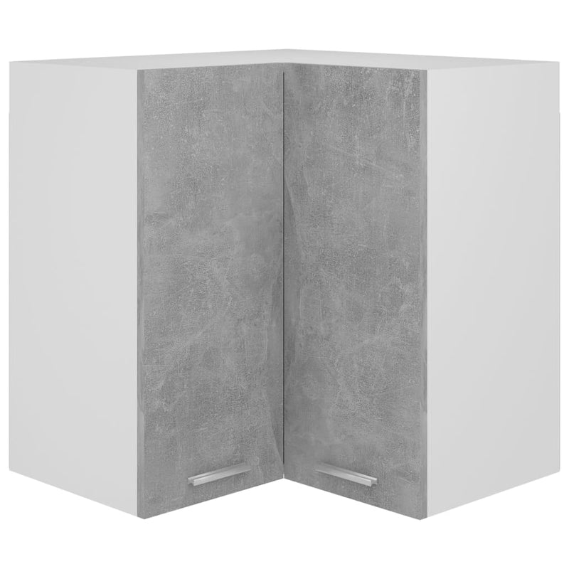 Hanging Corner Cabinet Concrete Grey 57x57x60 cm Engineered Wood