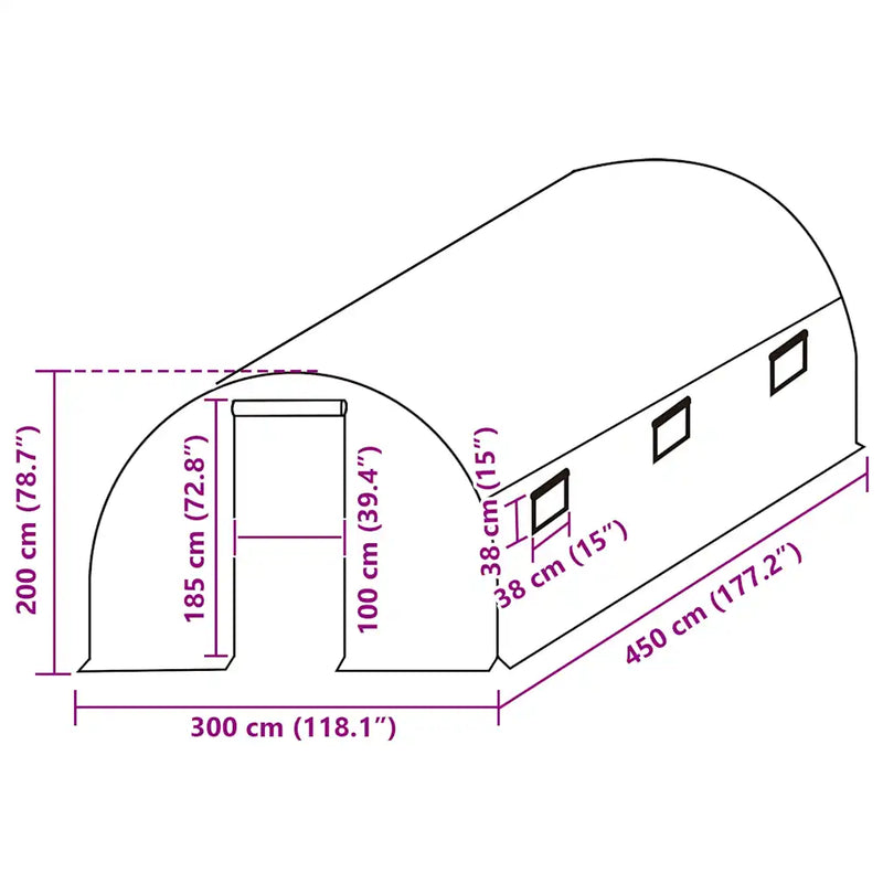 Greenhouse Replacement Cover (13.5 m��) 3x4.5x2 m Transparent