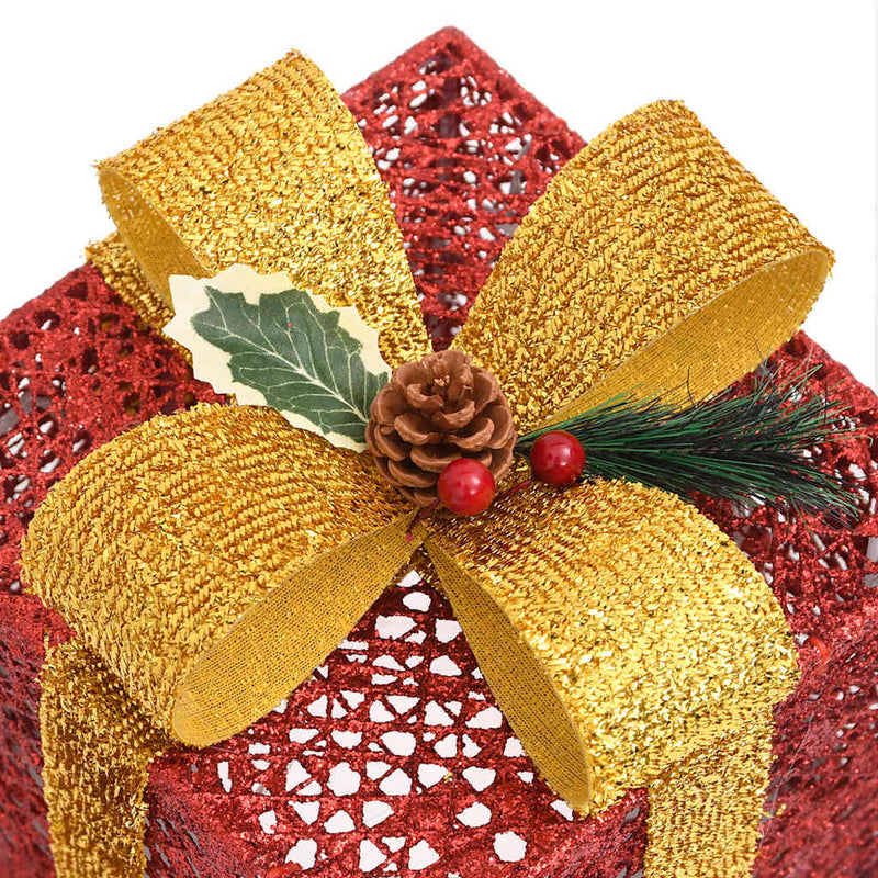 vidaXL Decorative Christmas Gift Boxes 3 pcs Red Outdoor Indoor