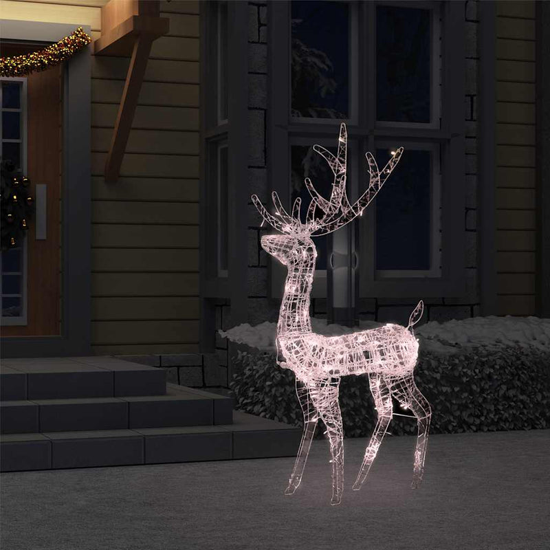 vidaXL Acrylic Reindeer Christmas Decoration 140 LEDs 120 cm Warm White