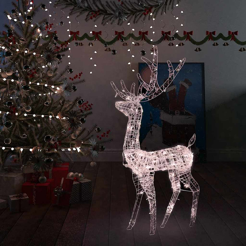 vidaXL Acrylic Reindeer Christmas Decoration 140 LEDs 120 cm Warm White