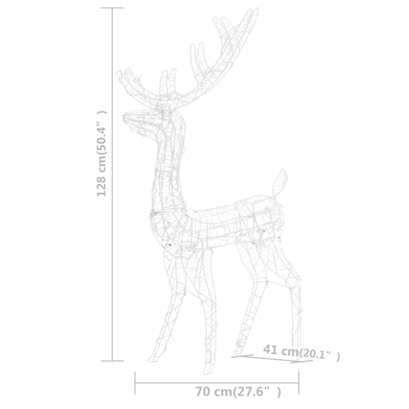 vidaXL Acrylic Reindeer Family Christmas Decoration 300 LED Cold White