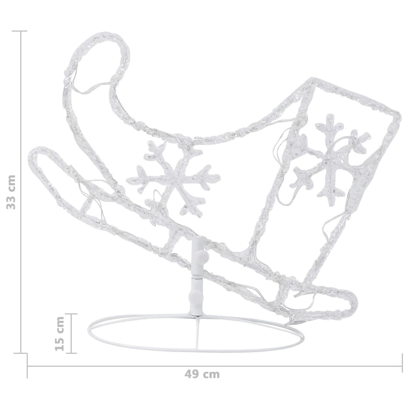 vidaXL Acrylic Christmas Flying Reindeer&Sleigh 260x21x87cm Blue