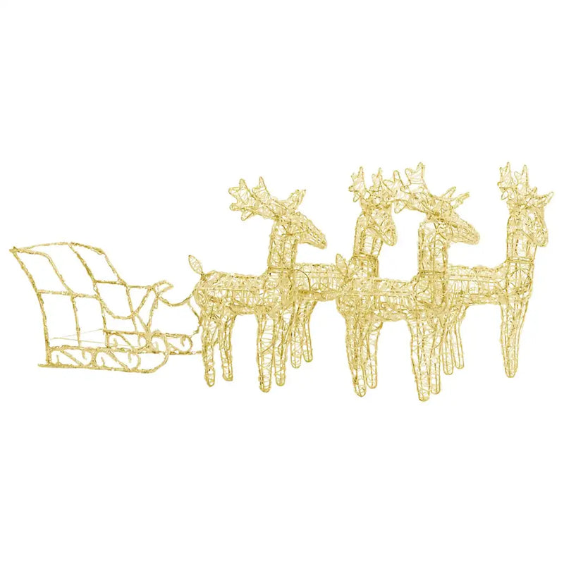 Reindeers & Sleigh Christmas Decoration 280x28x55 cm Acrylic