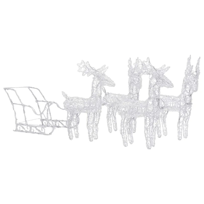 Reindeers & Sleigh Christmas Decoration 280x28x55 cm Acrylic