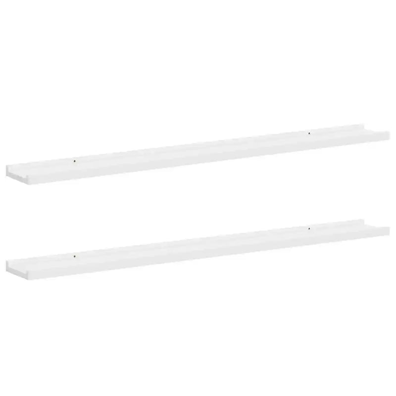 Wall Shelves 2 pcs White 100x9x3 cm