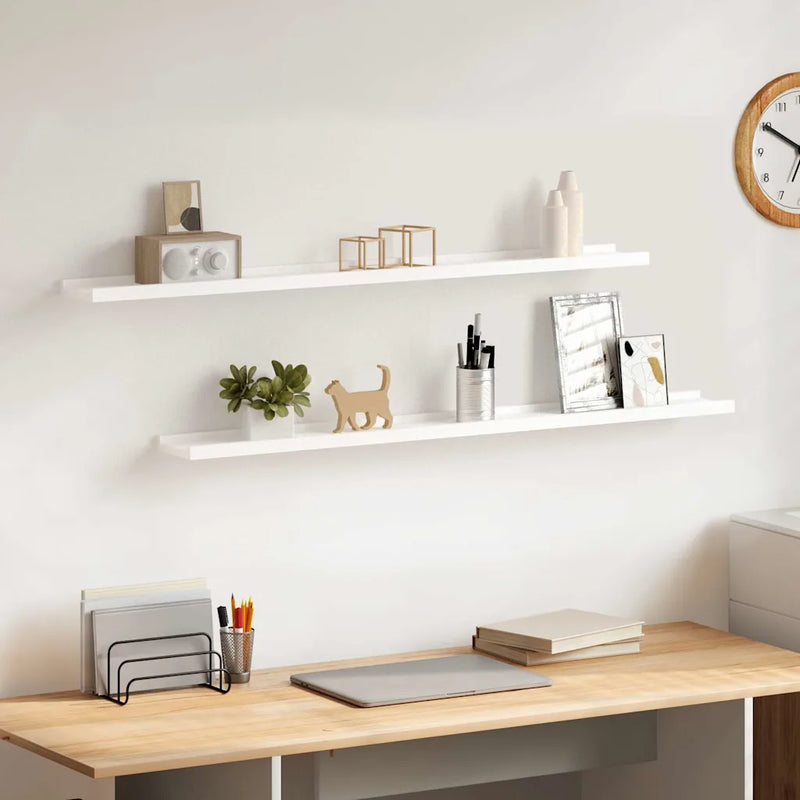 Wall Shelves 2 pcs White 100x9x3 cm