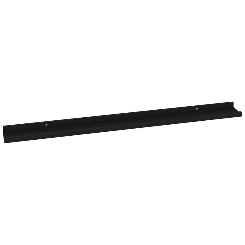 Wall Shelves 2 pcs Black 100x9x3 cm