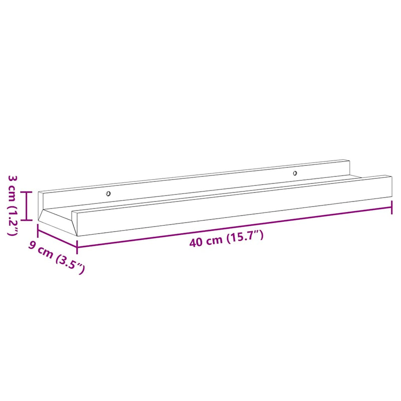vidaXL Wall Shelves 2 pcs Sonoma Oak 40x9x3 cm