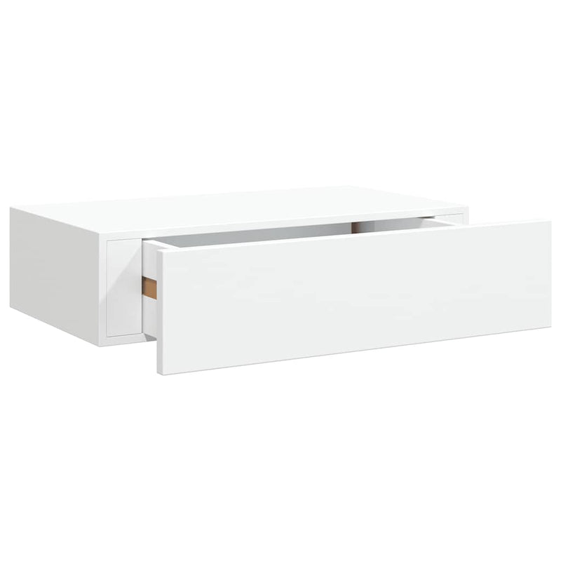 vidaXL Wall-mounted Drawer Shelf White 40x23.5x10cm MDF