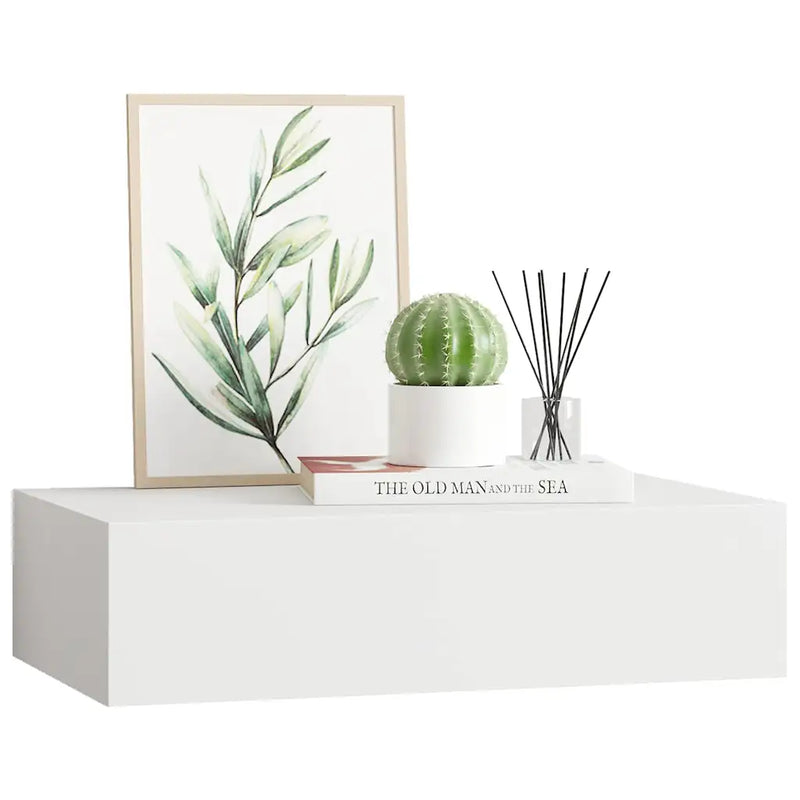 Wall-mounted Drawer Shelf White 40x23.5x10cm MDF