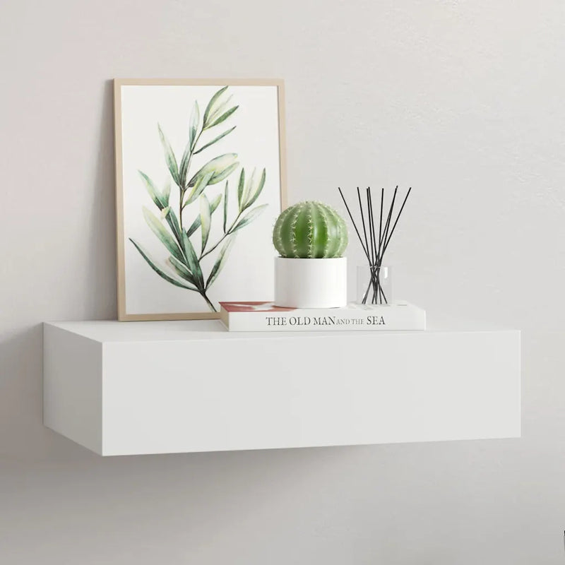 Wall-mounted Drawer Shelf White 40x23.5x10cm MDF