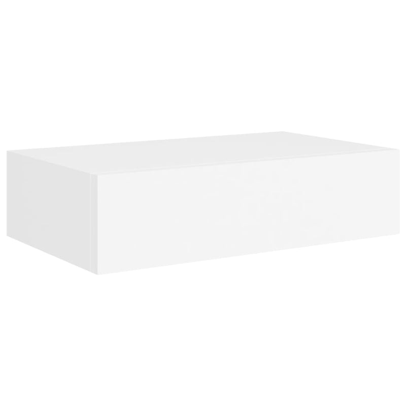 vidaXL Wall-mounted Drawer Shelves 2 pcs White 40x23.5x10 cm MDF
