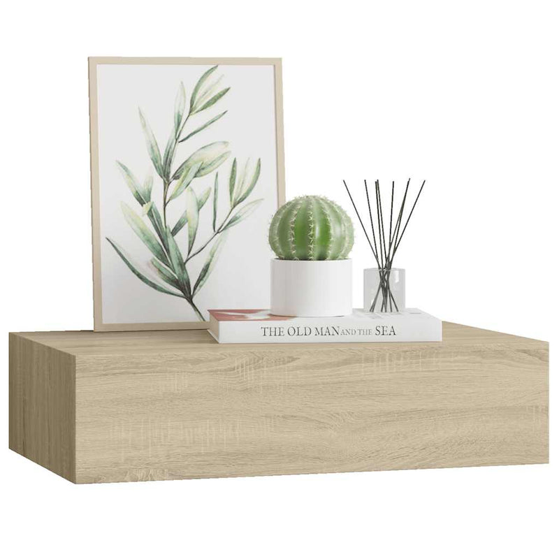 vidaXL Wall-mounted Drawer Shelf Oak 40x23.5x10cm MDF