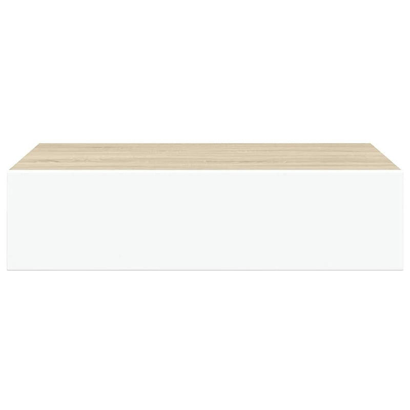 vidaXL Wall Drawer Shelves 2 pcs Oak and White 40x23.5x10cm MDF