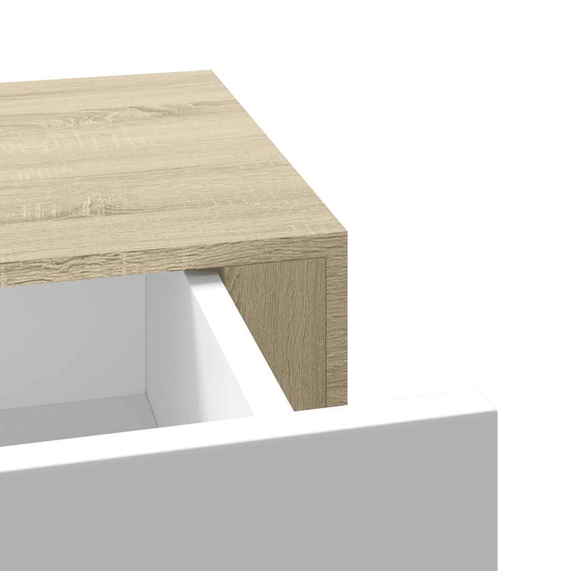 vidaXL Wall Drawer Shelves 2 pcs Oak and White 40x23.5x10cm MDF