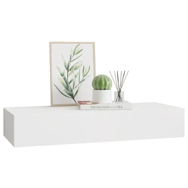 Wall-mounted Drawer Shelf White 60x23.5x10 cm MDF