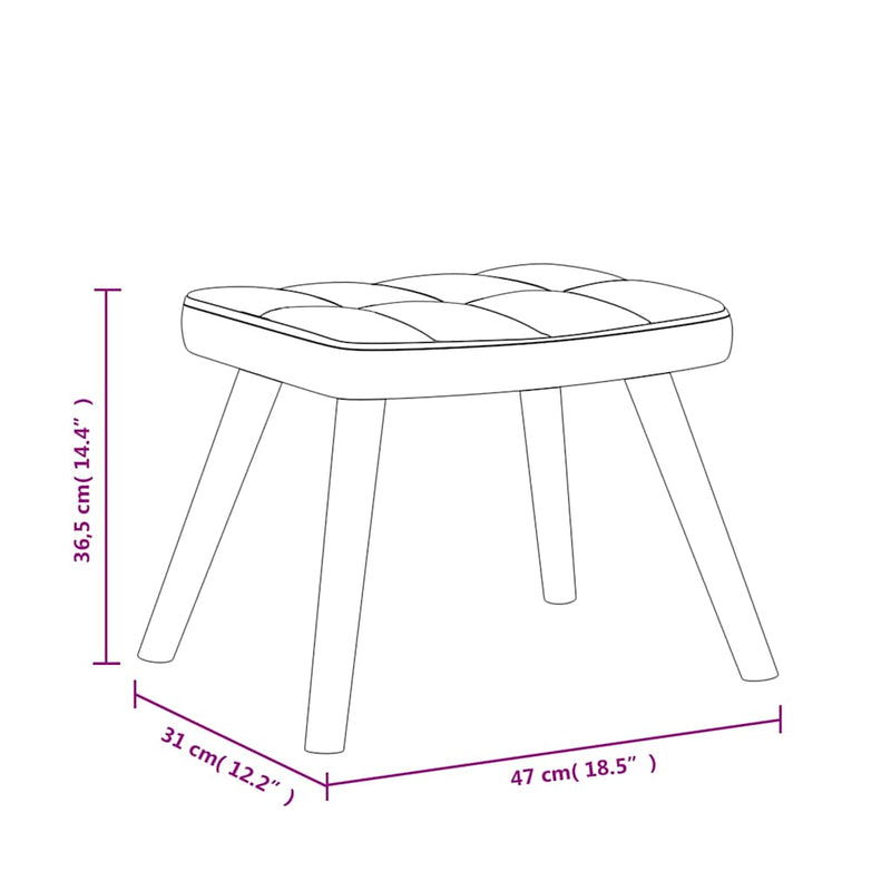vidaXL Rocking Chair with a Stool Light Grey Fabric