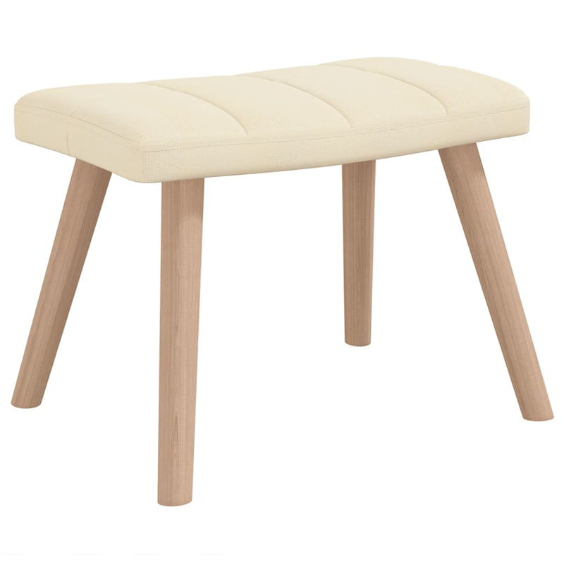 vidaXL Rocking Chair with a Stool Cream Fabric
