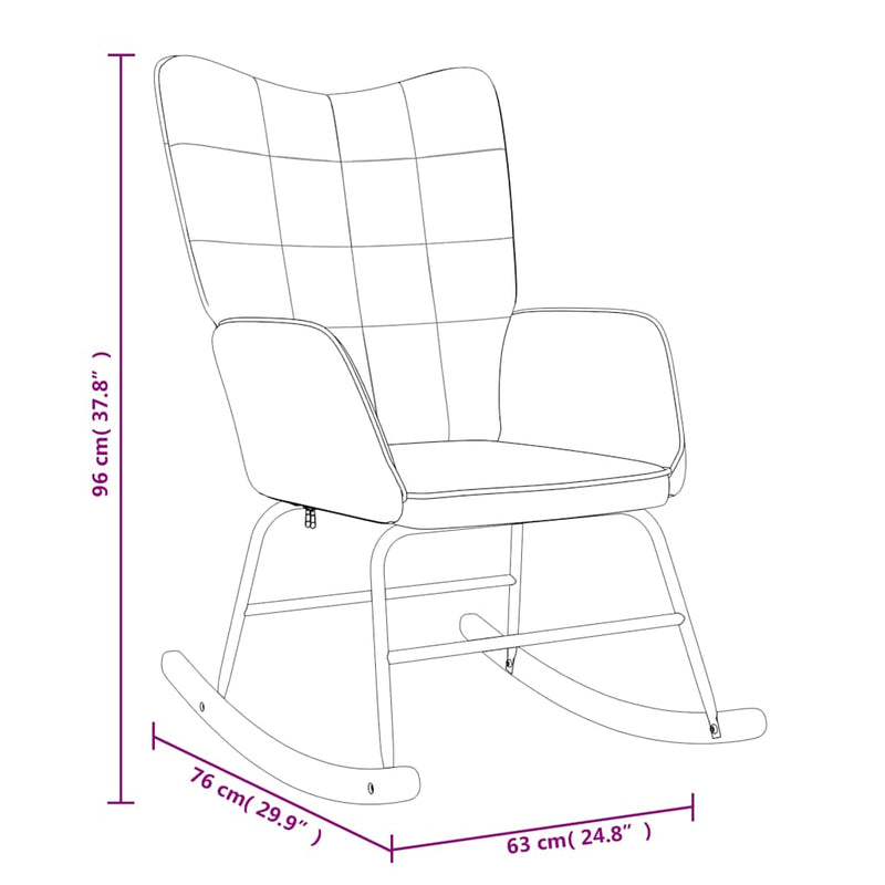 vidaXL Rocking Chair with a Stool Cream Fabric