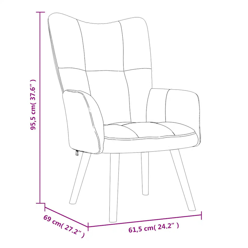 Relaxing Chair with a Stool Dark Green Velvet