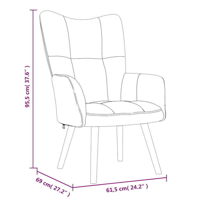 vidaXL Relaxing Chair with a Stool Mustard Yellow Velvet
