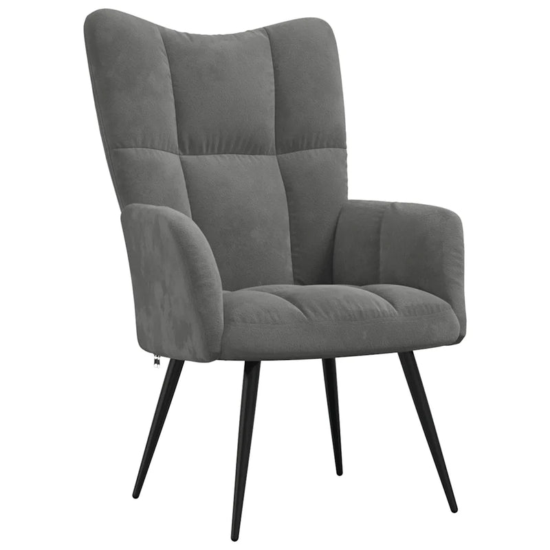 Relaxing Chair Dark Grey Velvet