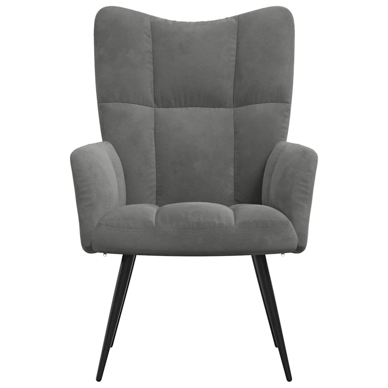Relaxing Chair Dark Grey Velvet