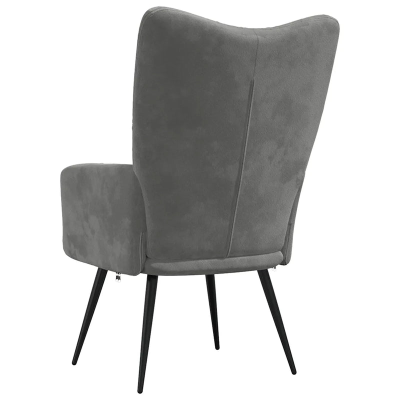Relaxing Chair Dark Grey Velvet