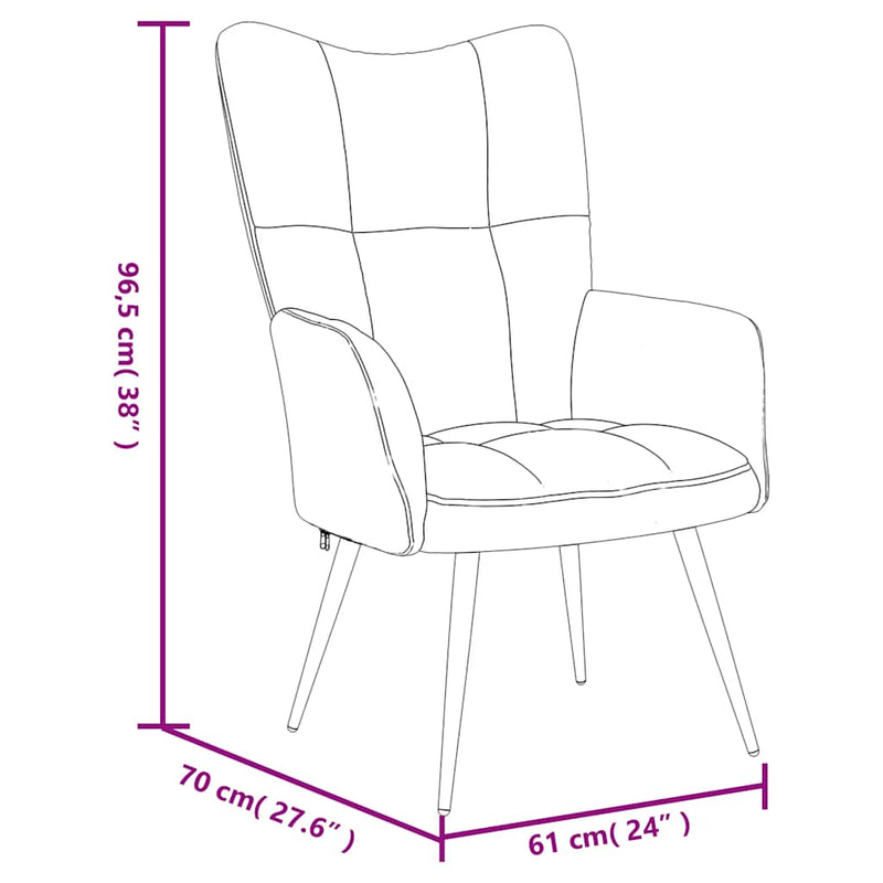 vidaXL Relaxing Chair with a Stool Black Velvet