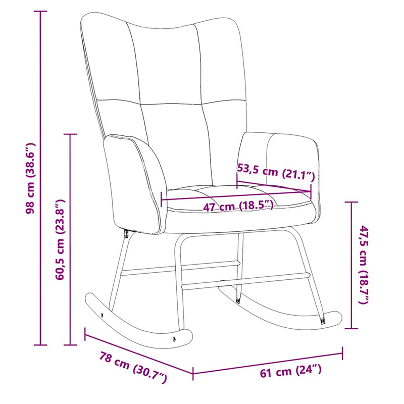 vidaXL Rocking Chair Dark Green Velvet