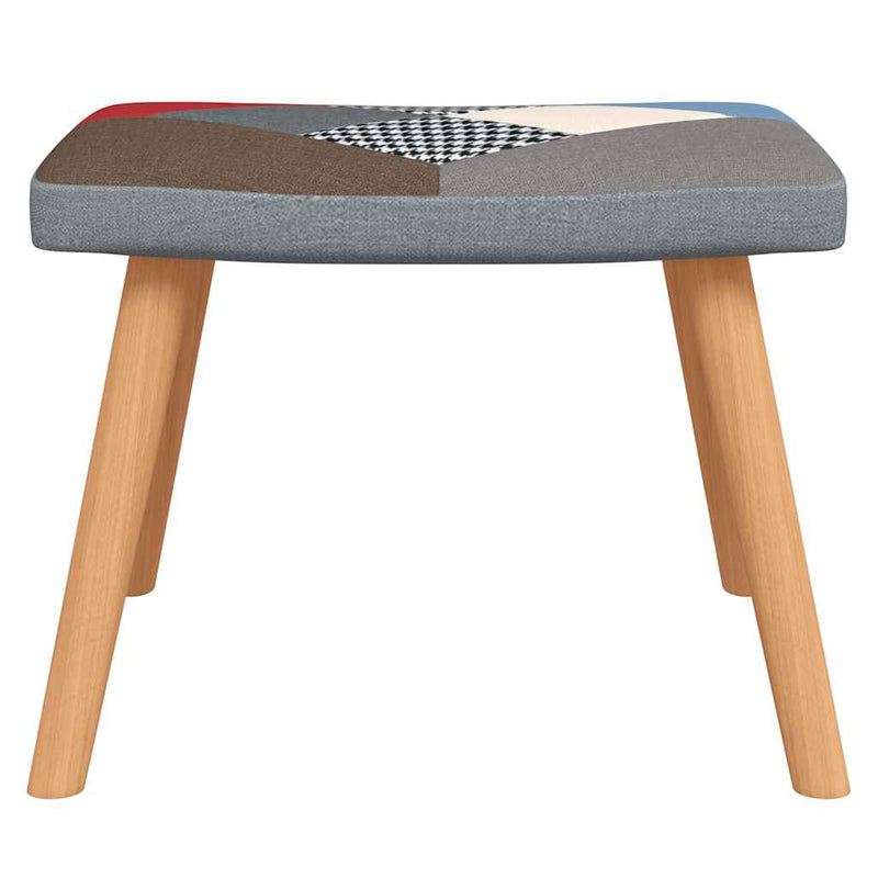 vidaXL Relaxing Chair with a Stool Patchwork Fabric