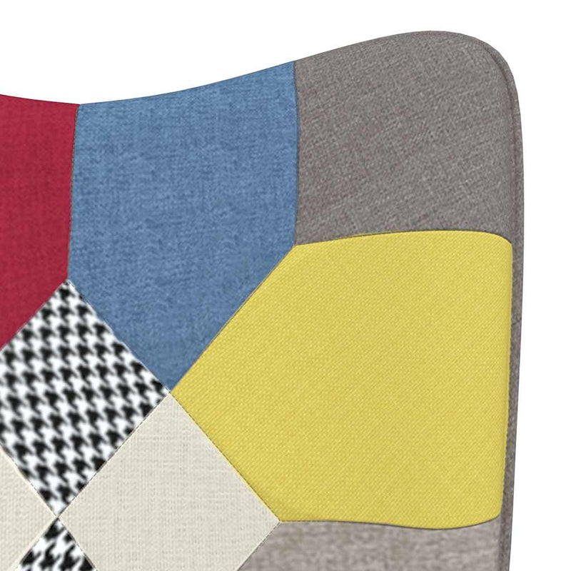 vidaXL Relaxing Chair with a Stool Patchwork Fabric
