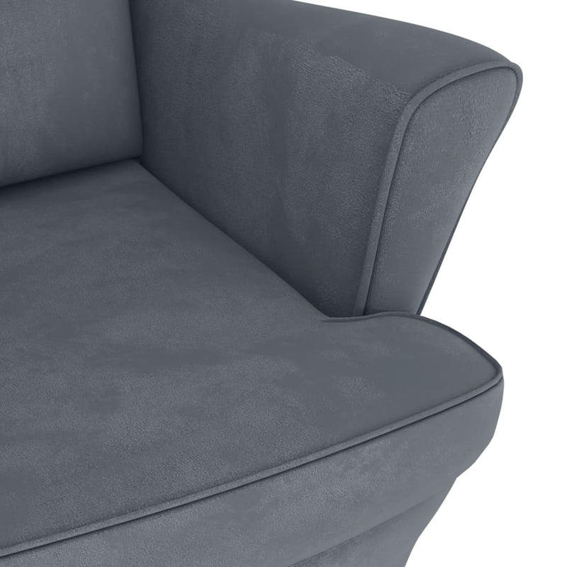 vidaXL Rocking Chair Wingback Dark Grey Velvet and Solid Wood
