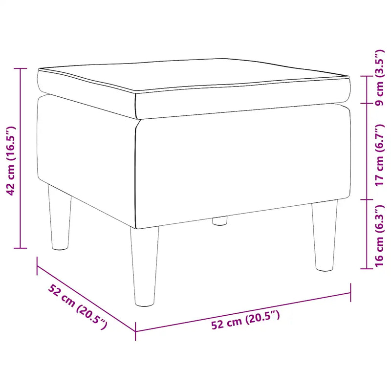 Stool with Wooden Legs Black Velvet