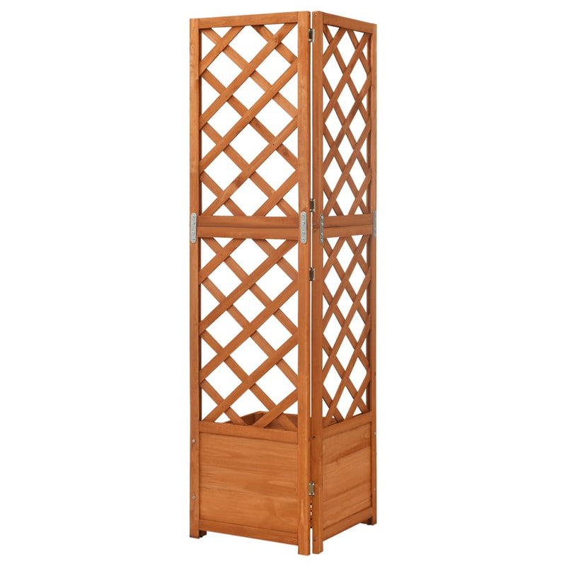 Corner Trellis Planter 40x40x150 cm Solid Fir Wood