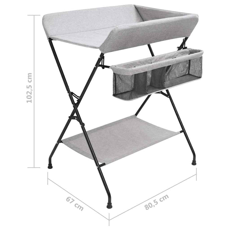 vidaXL Changing Table Light Grey Iron