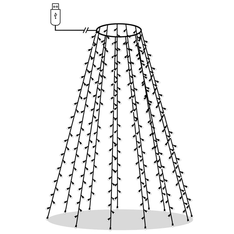 vidaXL Christmas Tree Net Lights with 210 LEDs Cold White 210 cm