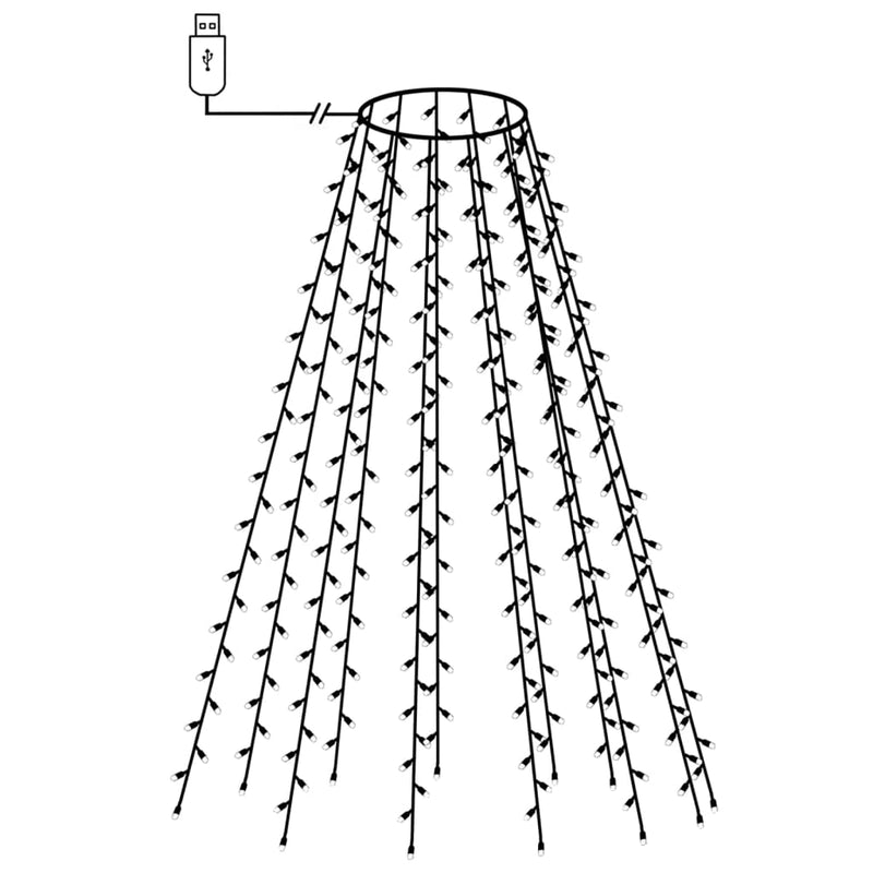 vidaXL Christmas Tree Net Lights with 210 LEDs Cold White 210 cm