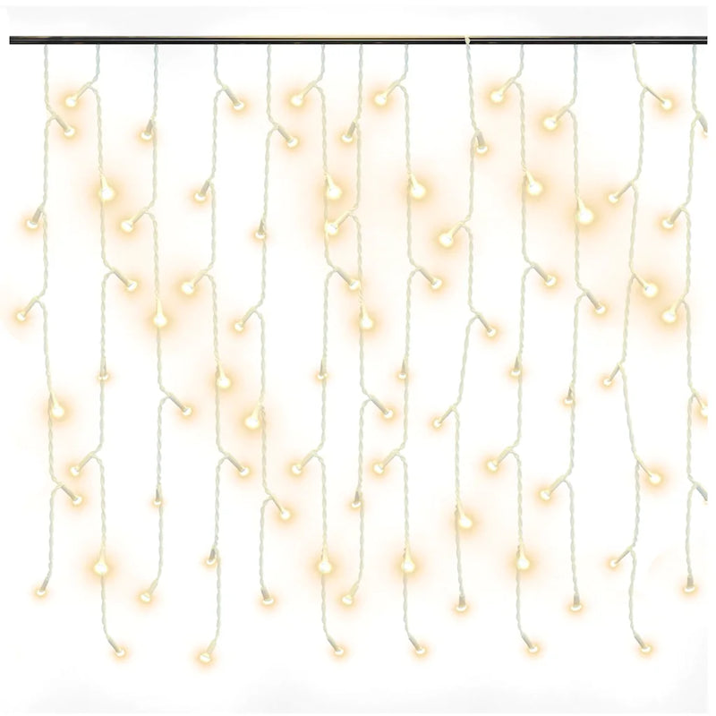 LED Curtain Icicle Lights 10m 400 LED Warm White 8 Function