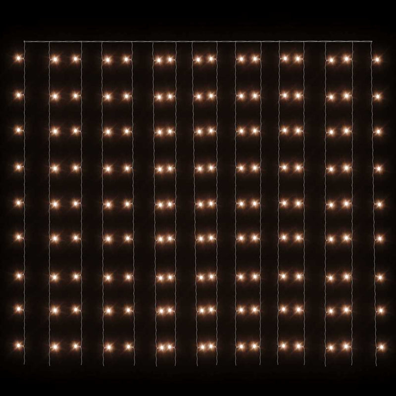 vidaXL LED Curtain Fairy Lights 3x3m 300 LED Warm White 8 Function