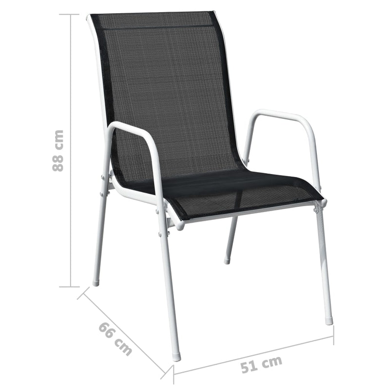 vidaXL 5 Piece Outdoor Dining Set Steel Black