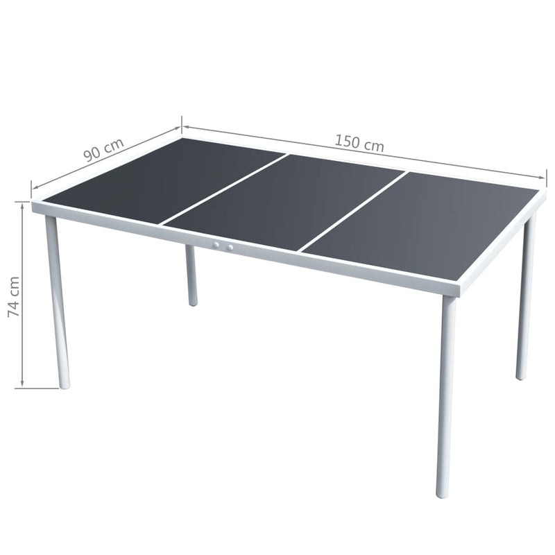 vidaXL 5 Piece Outdoor Dining Set Steel Black
